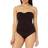 Anne Cole Twist Front Shirred One Piece - Black