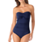 Anne Cole Twist Front Shirred One Piece - Navy