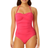 Anne Cole Twist Front Shirred One Piece - Hot Pinkie