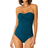 Anne Cole Twist Front Shirred One Piece - Deep Sea Blue