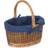 RED HAMPER Lined Country Oval Wicker Shopping Basket