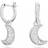 Swarovski Luna White Rhodium Plated Moon Drop Earrings 5666157