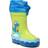 Playshoes Gummistøvle Dino - Blå/Lime/Orange