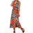 Roman Petite Floral Print Stretch Maxi Dress - Orange