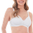 Bestform Striped Wireless Cotton Bra Plus Size - White