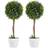 Homcom Potted Ball Tree Lavender Flowers Green Artificial Plant 2pcs