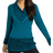 Roman V-Neck Overlap Button Detail Jumper - Teal