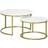 Homcom Round White/Gold Coffee Table 74cm 2pcs