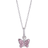Nordahl Jewellery Butterfly Pendant Necklace - Silver/Pink