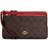 Coach Double Zip Wallet In Signature Canvas - Gold/Brown/Red