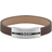 HUGO BOSS Gents Luke Brown Leather Strap Bracelet, Brown, Men