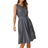 Roman Sleeveless Belted Cotton Dress - Dark Grey