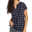Roman Aztec Print Button Detail Top - Navy