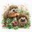 Riolis Riolis cross stitch kit hedgehog in lingonberries 1469