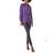 Roman Hammered Satin Belted Tunic Shirt - Purple