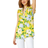 Roman Floral Print Sleeveless Ruffle Top - Yellow