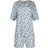 Skiny Women's Night 02 Pajama Set - White/Blue