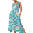 Roman Sleeveless Abstract Midi Stretch Dress - Turquoise