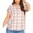 Yours Curve Women's Check Collared Shirt Plus Size - Pink