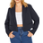 Yours Curve Cropped Blazer - Navy Blue