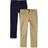 The Children's Place Boy's Uniform Stretch Skinny Chino Pants 2-pack - Flax/New Navy (3019997-BQ)