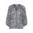 Part Two Blouse V-Notch Neckline 3/4 Sleeves Relaxed Fit Fabric - Blue Paisley Print
