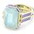 Swarovski Orbita ring, Octagon cut, Multicoloured, Gold-tone plated