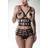 Grey Velvet Harness Top Set 4-pcs L XL