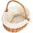 RED HAMPER Wicker Cotton Lined Deluxe Shopping Basket