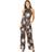 Yumi Floral Print Satin Jumpsuit, Black