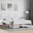 vidaXL Metal Bed Frame With Headboard 135 x 190 cm White