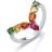 Jewelco London Silver pear cz rainbow tropical wishbone eternity ring