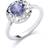 Jewelco London Silver lilac cz moonlight frost cluster ring