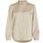 Vila Långärmad Satin Skjorta Beige