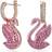 Swarovski Iconic Swan drop earrings, Swan, Pink, Rose gold-tone plated