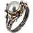 ByBirdie Call Urban Harlem Buds-3 Superior Ring - Gold/Silver/Pearl/Diamond