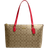 Coach Gallery Tote In Signature Canvas - Khaki/Electric Red