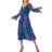 Dusk Animal Print Knot Detail Dress - Teal