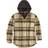 Carhartt Flannel Sherpa Lined Hooded Shirt Jacket - Dark Brown/Light Yellow/Black