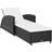 vidaXL Liggestol Med Cremefarvet Hynde Polyrattan Sort