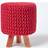 Homescapes Red Tall Knitted Foot Stool