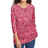 Woman Within Perfect Printed Three-Quarter Sleeve V-Neck Tee Plus Size - Rose Pink Bandana Paisley