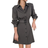 Shein Dazy Button Front Belted Shirt Dress - Dark Grey