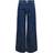 Only Vela High Waist Stripe Ex Wide Denim Trouser - Dark Blue Denim