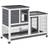 Pawhut Indoor Elevated Rabbit Hutch w/ Enclosed Run and Wheel 86x110x50cm