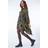 Roman Oversized Animal Print Shirt Dress in Khaki