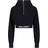 Palm Angels Kort Zip Hoodie Med Logotyp - Black