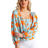 Dusk Button Though Floral Print Blouse - Orange