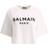 Balmain Logo Crop T-Shirt - White