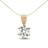 Jewelco London Classic Solo Solitaire Pendant Necklace - Gold/Diamond